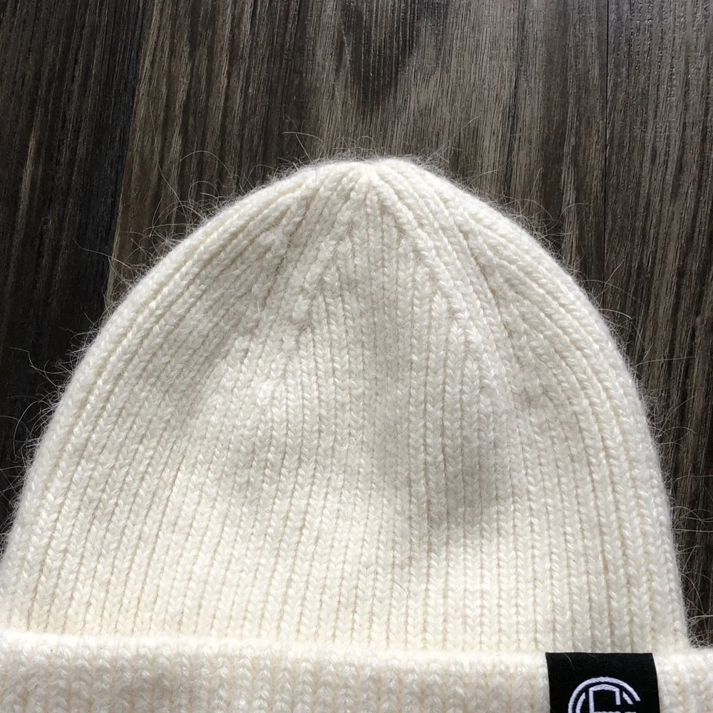 Billy Bamboo Angora Blend Beanie Hat Off White